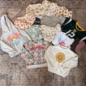 Cream Smiley Face Kids Sweater